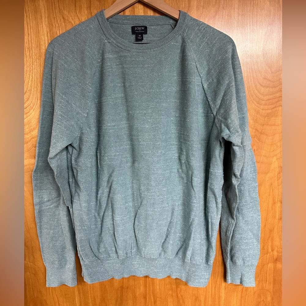 J. Crew Mens Soft Green Crewneck Sweater M